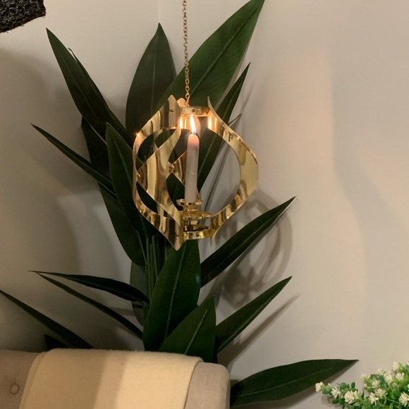 Vtg Mid Century Modern Mascot Hanging Chain Candle Holder Light Fixture 1960s - Picture 7 of 16